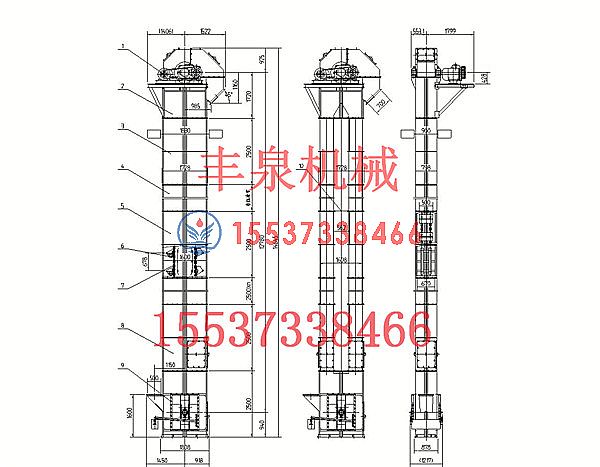 TH500環(huán)鏈斗式提升機圖紙
