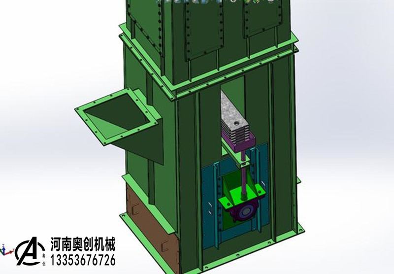 板鏈斗提機(jī)下箱體3D模型圖 板鏈斗提機(jī)下箱體3D模型圖